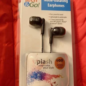 Tech & Go Noise-Isolating Earphones with Microphone (Black) (S/M/L Ear Cushions)
